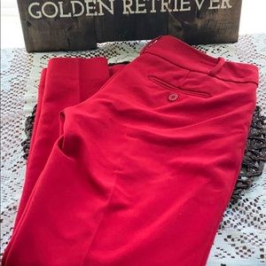 Red ankle pants